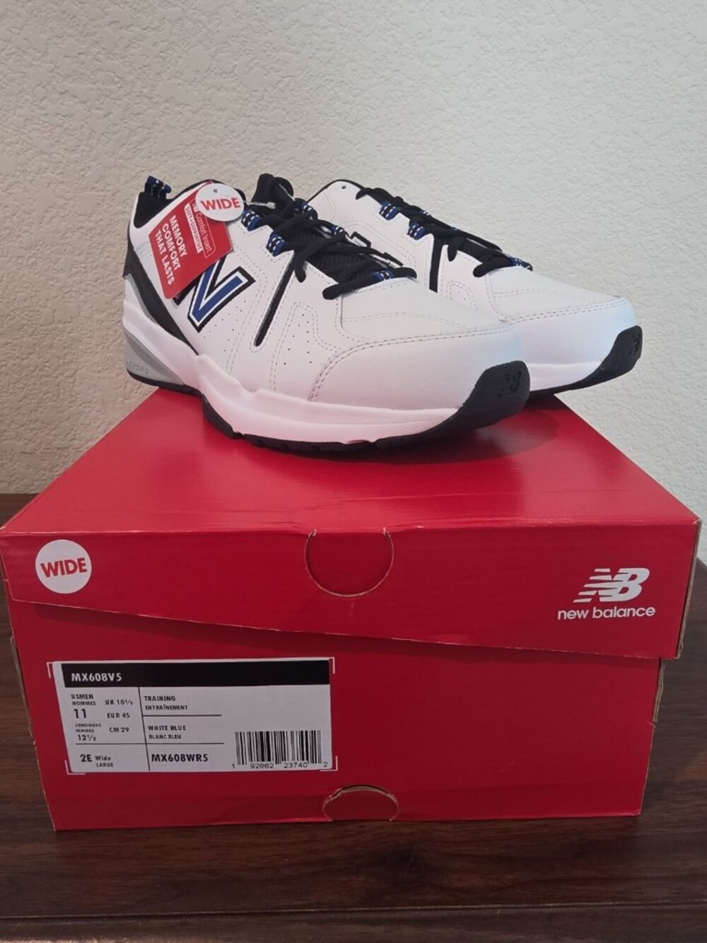 NEW BALANCE MX608v5 Training Shoes Unisex Size M11/12.5 2E White